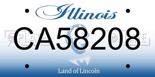 CA58208 Illinois License Plate