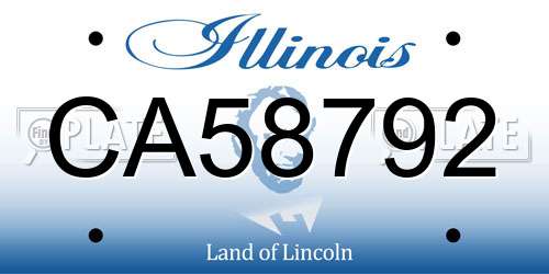 CA58792 Illinois License Plate