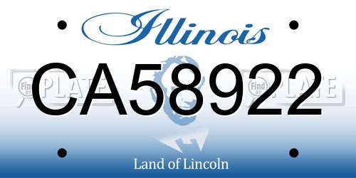 CA58922 Illinois License Plate