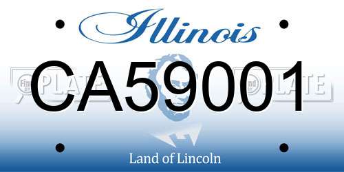CA59001 Illinois License Plate