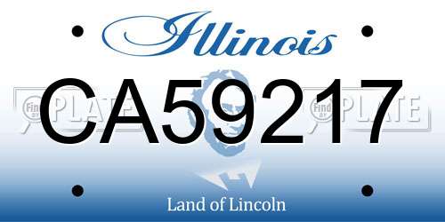CA59217 Illinois License Plate