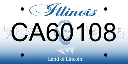CA60108 Illinois License Plate