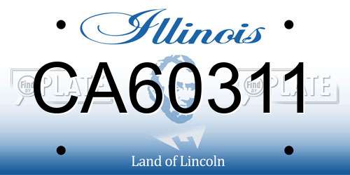 CA60311 Illinois License Plate