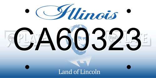 CA60323 Illinois License Plate