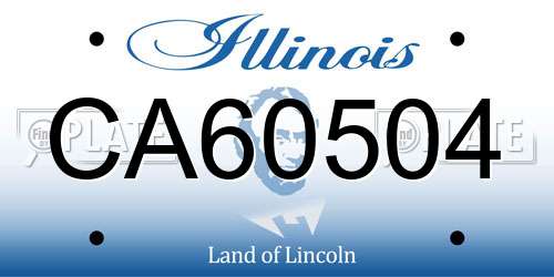 CA60504 Illinois License Plate