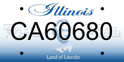 CA60680 Illinois License Plate