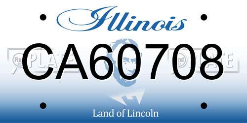CA60708 Illinois License Plate