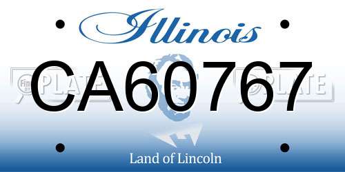 CA60767 Illinois License Plate