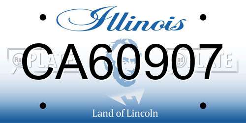 CA60907 Illinois License Plate