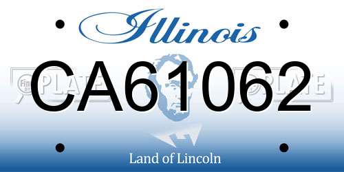 CA61062 Illinois License Plate