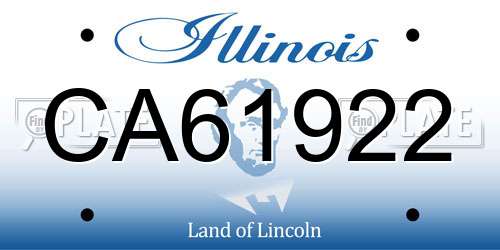 CA61922 Illinois License Plate