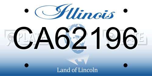 CA62196 Illinois License Plate