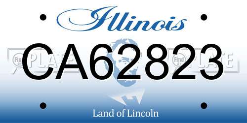 CA62823 Illinois License Plate