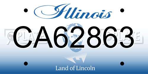 CA62863 Illinois License Plate