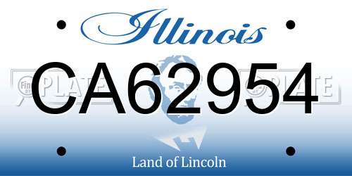 CA62954 Illinois License Plate
