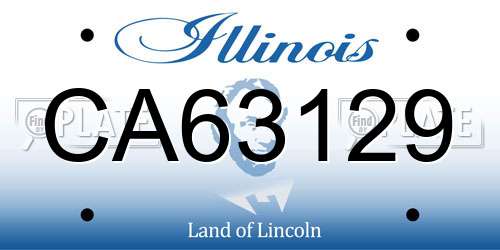 CA63129 Illinois License Plate