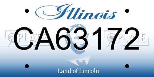 CA63172 Illinois License Plate