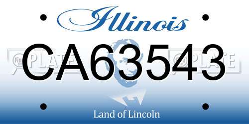 CA63543 Illinois License Plate