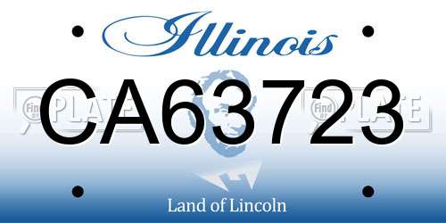 CA63723 Illinois License Plate