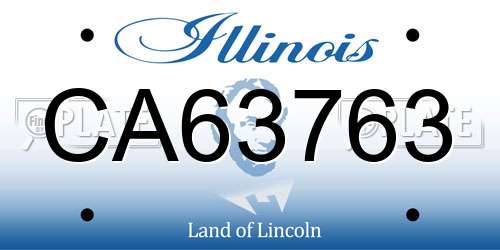 CA63763 Illinois License Plate