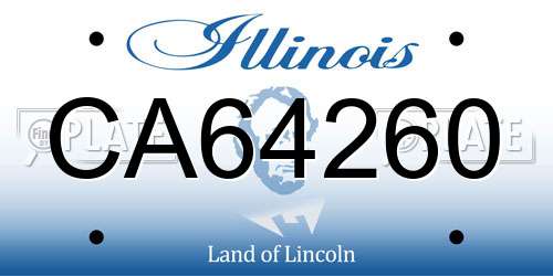 CA64260 Illinois License Plate
