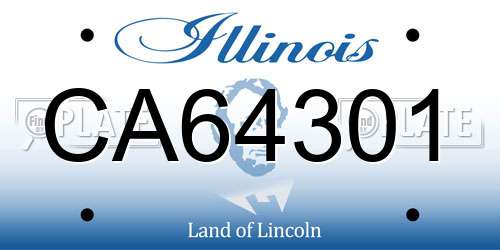 CA64301 Illinois License Plate