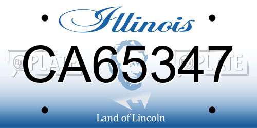 CA65347 Illinois License Plate