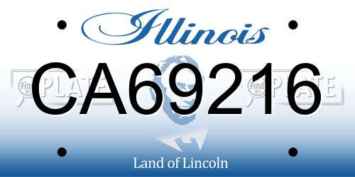 CA69216 Illinois License Plate