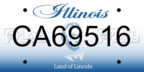 CA69516 Illinois License Plate