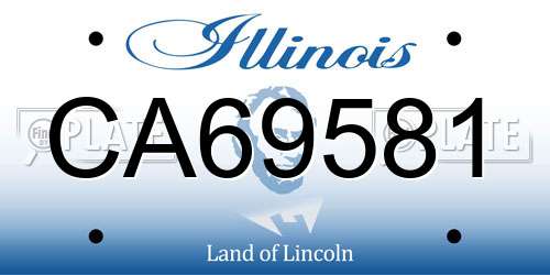 CA69581 Illinois License Plate