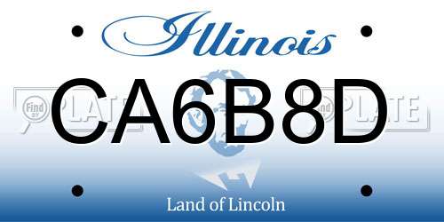 CA6B8D Illinois License Plate