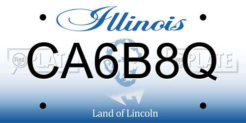 CA6B8Q Illinois License Plate