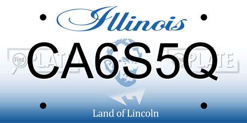 CA6S5Q Illinois License Plate