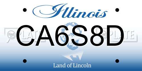 CA6S8D Illinois License Plate