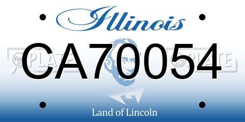 CA70054 Illinois License Plate