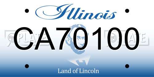 CA70100 Illinois License Plate