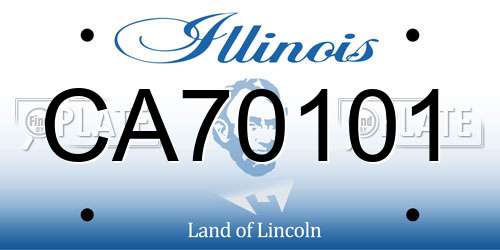 CA70101 Illinois License Plate