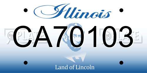 CA70103 Illinois License Plate