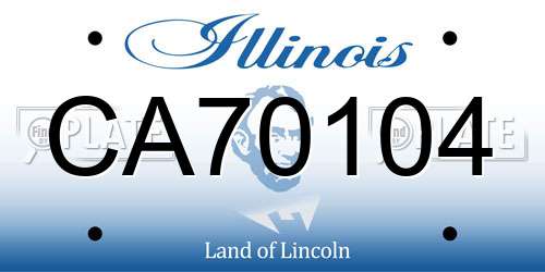 CA70104 Illinois License Plate