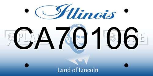 CA70106 Illinois License Plate