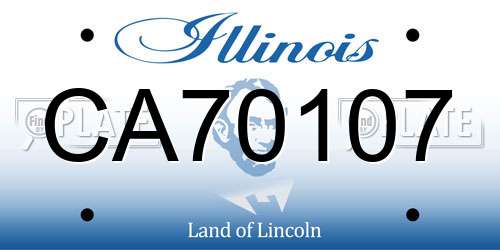 CA70107 Illinois License Plate