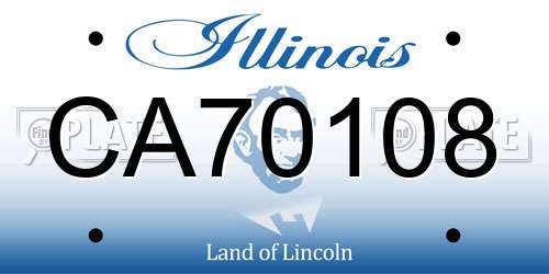 CA70108 Illinois License Plate