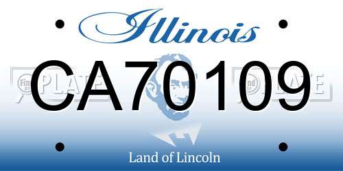 CA70109 Illinois License Plate