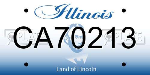 CA70213 Illinois License Plate