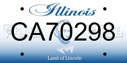 CA70298 Illinois License Plate