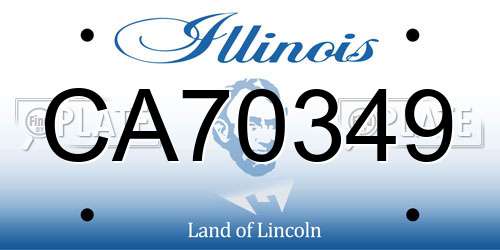 CA70349 Illinois License Plate