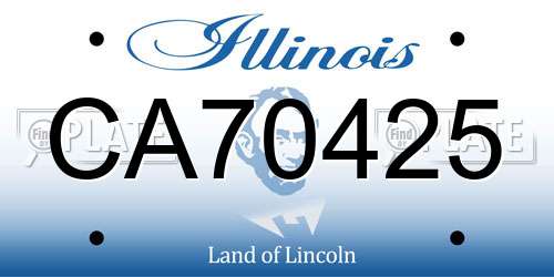 CA70425 Illinois License Plate