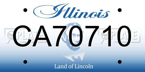 CA70710 Illinois License Plate