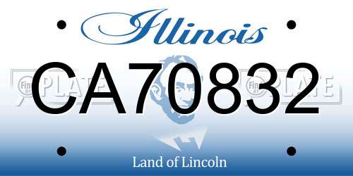 CA70832 Illinois License Plate