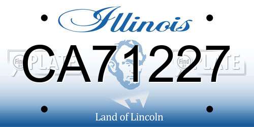 CA71227 Illinois License Plate